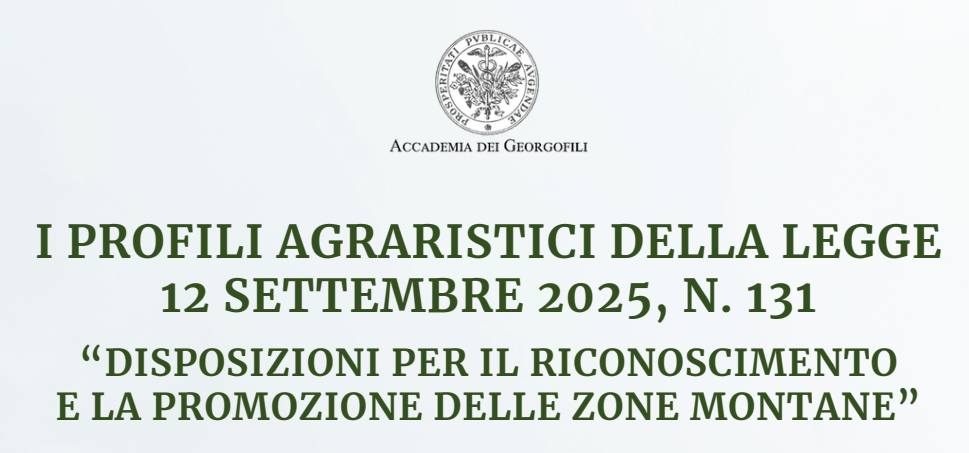 I profili agraristici della legge 12 settembre 2025, n. 131